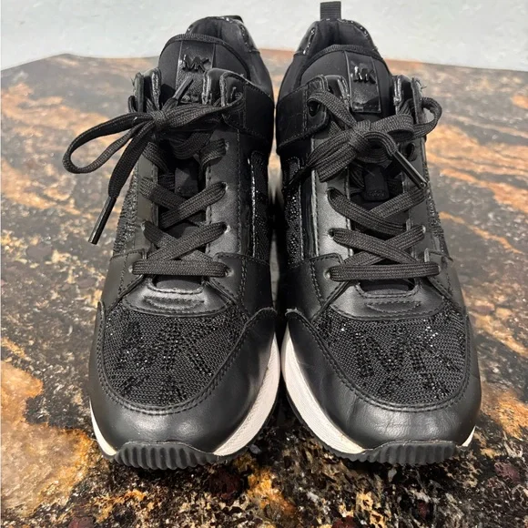 Michael Kors Black and White Lace-Up Sneakers - Picture 10 of 11